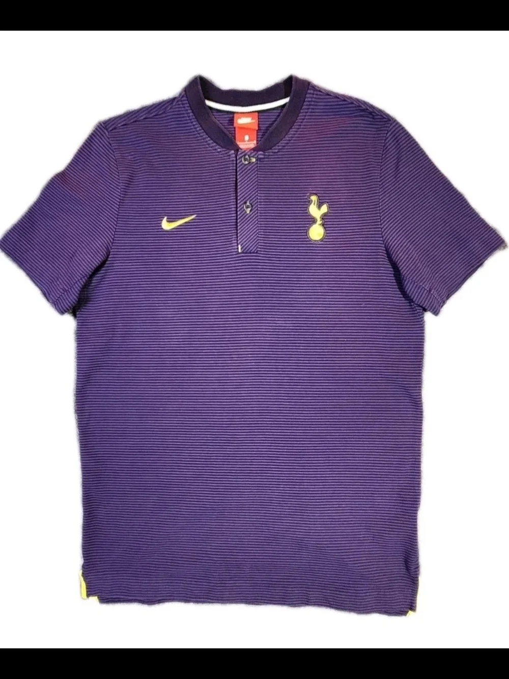 Nike Purple Short-Sleeve Polo with Yellow Accents